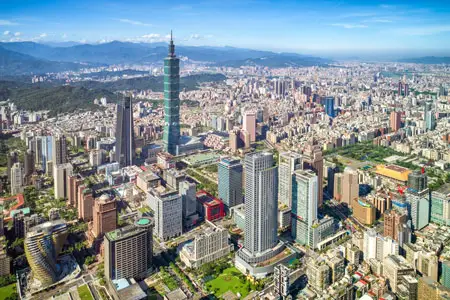 aerial view of Taipei city landscape in the morning Melchers Taiwan