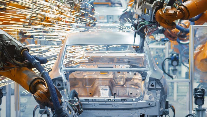 a metal automotive being built by various machinery Melchers Taiwan