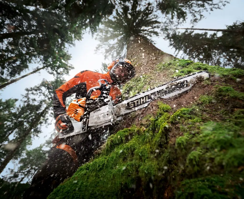 a man using STIHL hand tool for the agriculture industry Melchers Taiwan